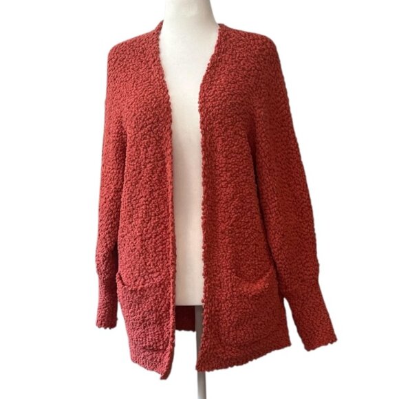 MEROKEETY | Pre-Loved Fuzzy Popcorn Knit Batwing Cardigan – Tearose, Size Large - Picture 4 of 10